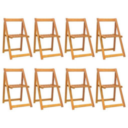Berkfield Folding Garden Chairs 8 Pcs Solid Wood Acacia - thumbnail 2