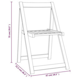 Berkfield Folding Garden Chairs 8 Pcs Solid Wood Acacia - thumbnail 7