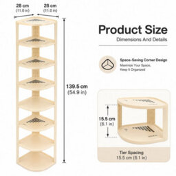 9 Tier Corner Shoe Storage Vertical Shoe Rack - thumbnail 2