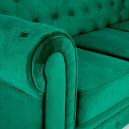 Bravich Chesterfield Velvet Upholstery Button-Tufted Armchair Sofa - thumbnail 8