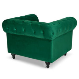 Bravich Chesterfield Velvet Upholstery Button-Tufted Armchair Sofa - thumbnail 3