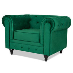 Bravich Chesterfield Velvet Upholstery Button-Tufted Armchair Sofa - thumbnail 2
