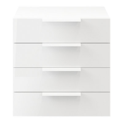 GoodHome Atomia Freestanding Matt White No Effect 4 Drawer Chest (H)750mm (W)750mm (D)450mm - image 1
