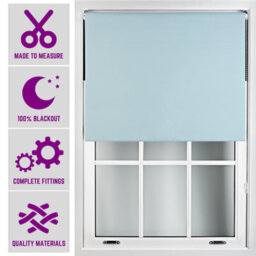 Furnished Made To Measure Blackout Roller Blinds - Duck Egg Blue Roller Blind For Windows And Doors (W)90Cm (L)165Cm - thumbnail 1
