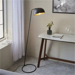 Loops Standing Floor & Table Lamp Set - Industrial Style Matt Black Antique Brass Frame Light - thumbnail 5