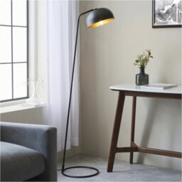 Loops Standing Floor & Table Lamp Set - Industrial Style Matt Black Antique Brass Frame Light - thumbnail 4