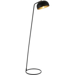 Loops Standing Floor & Table Lamp Set - Industrial Style Matt Black Antique Brass Frame Light - thumbnail 2