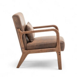 Faux Leather Suede Brown Hertford Accent Chair - thumbnail 6