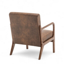 Faux Leather Suede Brown Hertford Accent Chair - thumbnail 7