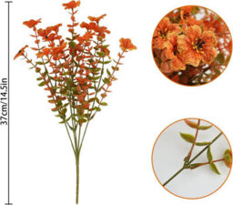 18 Pack Artificial Decorative Plants With 7 Pins For Indoor And Outdoor Use, Autumn Purple Eucalyptus 37 Cm - thumbnail 2