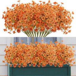 18 Pack Artificial Decorative Plants With 7 Pins For Indoor And Outdoor Use, Autumn Purple Eucalyptus 37 Cm - thumbnail 1