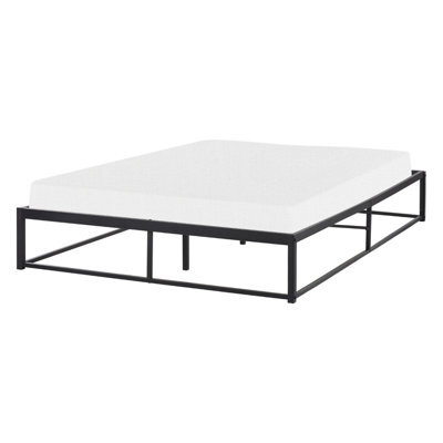 Beliani Bed Metal Viry 140 X 200 Cm (Eu Double) Black - image 1