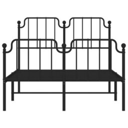 Berkfield Metal Bed Frame Without Mattress With Footboard Black 120X200Cm - thumbnail 5