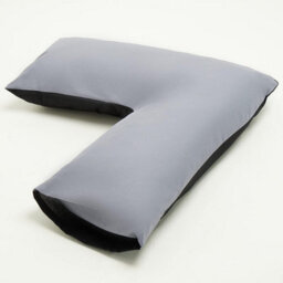 Homes & Linen Orthopaedic V-Shaped Pillow With 2 Tone Reversible Pillowcase Extra Cushioning Support For Head, Neck & Back (2 Tone Black/grey) - thumbnail 2