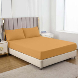 Bedlooms King Fitted Sheet 40Cm Extra Deep - Soft Microfiber Deep Pocket Elasticated Bed Fitted Sheets Ochre, 152X200 Cm - thumbnail 9