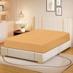 Bedlooms King Fitted Sheet 40Cm Extra Deep - Soft Microfiber Deep Pocket Elasticated Bed Fitted Sheets Ochre, 152X200 Cm - thumbnail 2