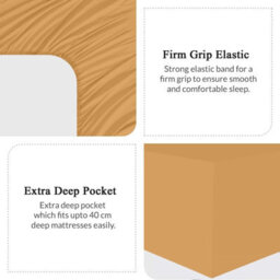 Bedlooms King Fitted Sheet 40Cm Extra Deep - Soft Microfiber Deep Pocket Elasticated Bed Fitted Sheets Ochre, 152X200 Cm - thumbnail 5