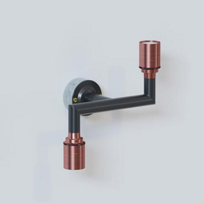 Industrial Wall Lights 20mm Conduit Pipe Modern Dual Bulb E27 Lamp Holder Fitting Wall Scone Fixture - image 1