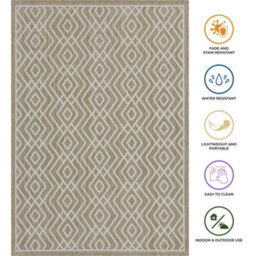 Homeart Outdoor Rugs Easy Cleaning Area Rugs For Balcony,garden,picnic,uv Weather Resistant  Beige Cream, 120 X 170 Cm - thumbnail 5