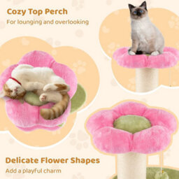 Flower Cat Tree For Indoor Cats 69 Cm Tall Small Kitten Tower - thumbnail 4