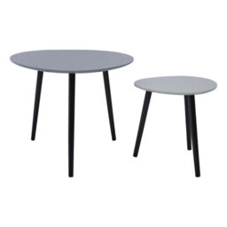 Orsina Grey Set Of 2 Nesting Tables, Triangular Nest Of Tables With Three Legs, Sturdy Side Tables For Home - thumbnail 2