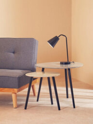 Orsina Grey Set Of 2 Nesting Tables, Triangular Nest Of Tables With Three Legs, Sturdy Side Tables For Home - thumbnail 3