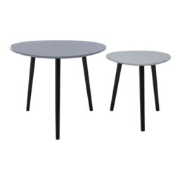 Orsina Grey Set Of 2 Nesting Tables, Triangular Nest Of Tables With Three Legs, Sturdy Side Tables For Home - thumbnail 1