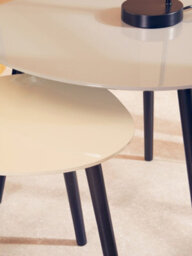 Orsina Grey Set Of 2 Nesting Tables, Triangular Nest Of Tables With Three Legs, Sturdy Side Tables For Home - thumbnail 4