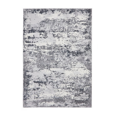 Grey Modern Rug, Abstract Metallic Marble Rug, 11mm Thick Modern Rug, Grey Rug For Bedroom, & Dining Room-120Cm X 170Cm - image 1