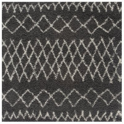 The Rugs Moroccan Shaggy Rugs And Runners Soft Fluffy Tribal Design High Pile Dark Grey And Ivory Living Room Kitchen Hallway 940 - image 1
