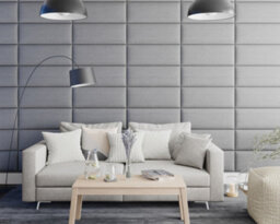 Aspire Easymount Wall Mounted Upholstered Panels, Modular Diy Headboard In Eire Linen Fabric, Grey (Pack Of 4) - thumbnail 2