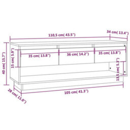 Berkfield Tv Cabinet Honey Brown 110.5X34X40 Cm Solid Wood Pine - thumbnail 9