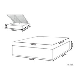 Beliani Ottoman Bed Without Headboard Etel 180 X 200 Cm (Eu Super King) Light Brown - thumbnail 3
