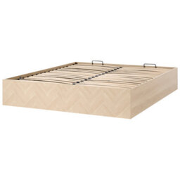 Beliani Ottoman Bed Without Headboard Etel 180 X 200 Cm (Eu Super King) Light Brown - thumbnail 4