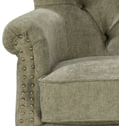 Tufted Sage/olive Green Accent Chair Liana With Black Wooden Legs - Living Room Fabric Armchair - thumbnail 7