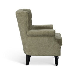 Tufted Sage/olive Green Accent Chair Liana With Black Wooden Legs - Living Room Fabric Armchair - thumbnail 4
