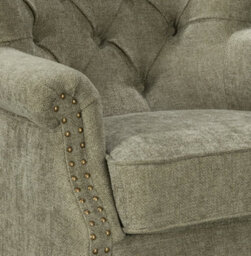 Tufted Sage/olive Green Accent Chair Liana With Black Wooden Legs - Living Room Fabric Armchair - thumbnail 6
