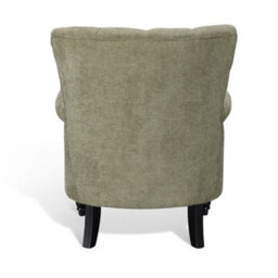 Tufted Sage/olive Green Accent Chair Liana With Black Wooden Legs - Living Room Fabric Armchair - thumbnail 5
