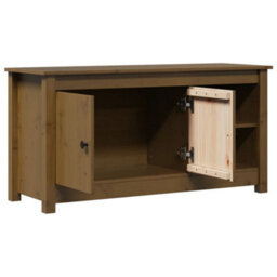Berkfield Stylish Tv Cabinet Honey Brown 103X36.5X52 Cm Solid Wood Pine - thumbnail 5