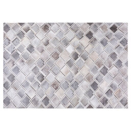 Beliani Rug Agacli Grey 140 X 200 Cm Leather - thumbnail 4