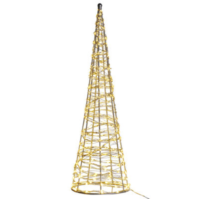 Beliani Outdoor Decoration Led Kotala Christmas Tree 57 Cm Silver - image 1