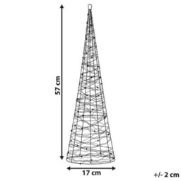 Beliani Outdoor Decoration Led Kotala Christmas Tree 57 Cm Silver - thumbnail 3