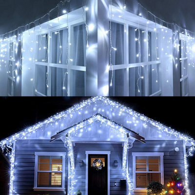 360 Leds Christmas Icicle Lights Outdoor White Snowing Bright Party Wedding Xmas Lights