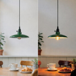 Industrial Green Metal Pendant Light E27 Adjustable Hanging Lamp, Vintage Dome Ceiling Light With Switch Holder & Cable - thumbnail 2