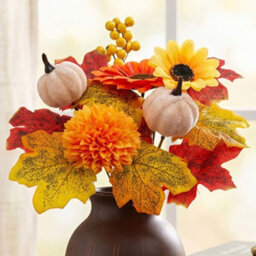 Amorly 5 Pcs Fall Artificial Sunflowers And Mums Cemetery Flowers For Table Centerpieces Vase Floral Arrangement Home Kitchen Decor - thumbnail 6