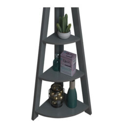 Timber Art Design Riva Scandinavian Retro Corner Ladder Bookcase Shelving Shelf Unit Dark Grey 5 Tier - thumbnail 6