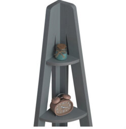 Timber Art Design Riva Scandinavian Retro Corner Ladder Bookcase Shelving Shelf Unit Dark Grey 5 Tier - thumbnail 5