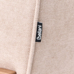 Wyld And Coco Novahaus Retro Armchair Beige Faux Linen Upholstery Rubberwood Frame - Compact Comfort - thumbnail 7