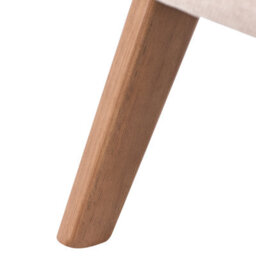 Wyld And Coco Novahaus Retro Armchair Beige Faux Linen Upholstery Rubberwood Frame - Compact Comfort - thumbnail 8