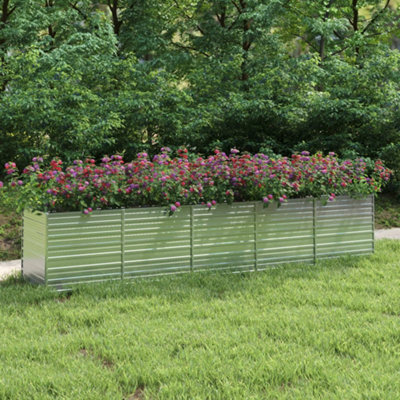 Walplus Garden Raised Bed 400X80X77 Cm Galvanized Steel Silver - image 1